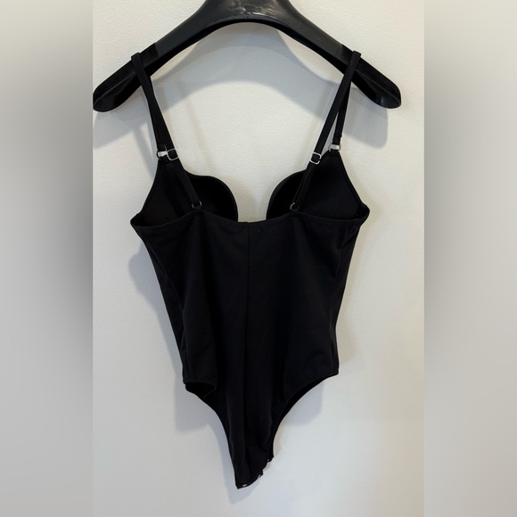NWT Fleur du Mal Le Stretch U-plunge Black Bodysuit - Picture 7 of 8